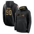 Kieara S.Seahawks #90 Jarran Reed Player Black Salute to Service Hoodies Limited Game Stitched Jerseys