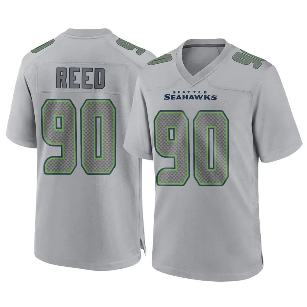 Kieara S.Seahawks #90 Jarran Reed Player Gray Atmosphere Fashion Home Game Stitched Jerseys