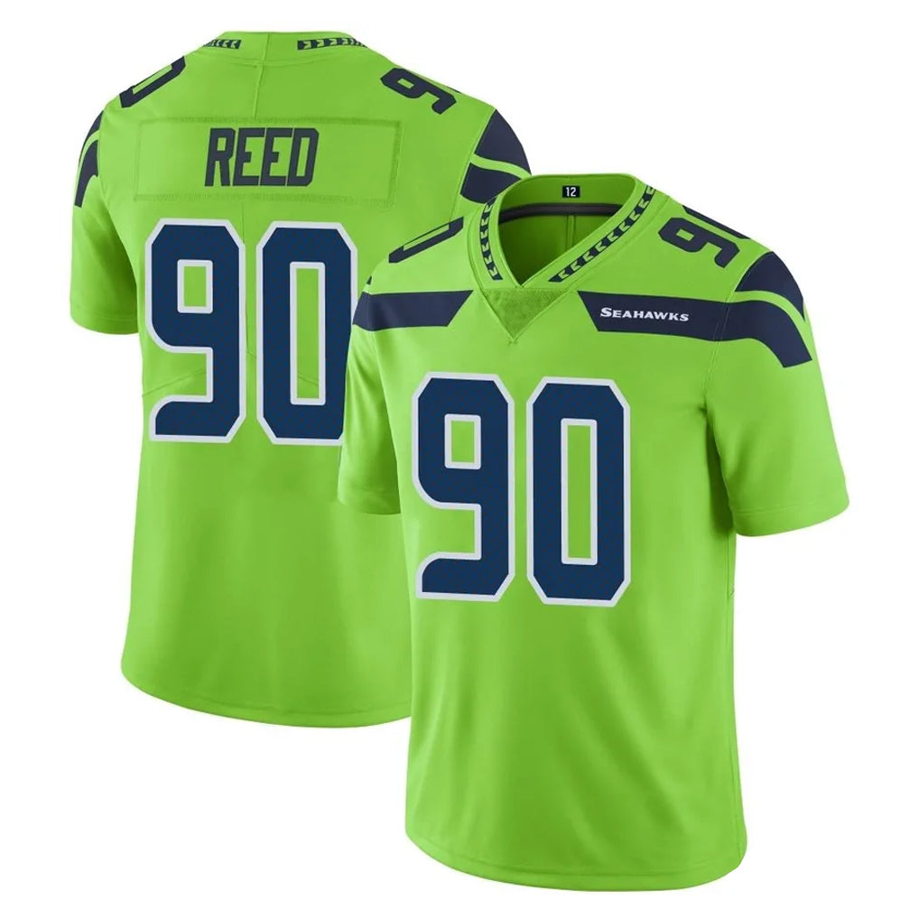 Kieara S.Seahawks #90 Jarran Reed Player Green Limited Color Rush Home Game Stitched Jerseys