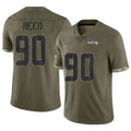 Kieara S.Seahawks #90 Jarran Reed Player Olive Limited Salute To Service Home Game Stitched Jerseys