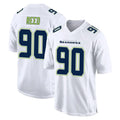 Kieara S.Seahawks #90 Jarran Reed Player White Tundra Fashion Home Game Stitched Jerseys