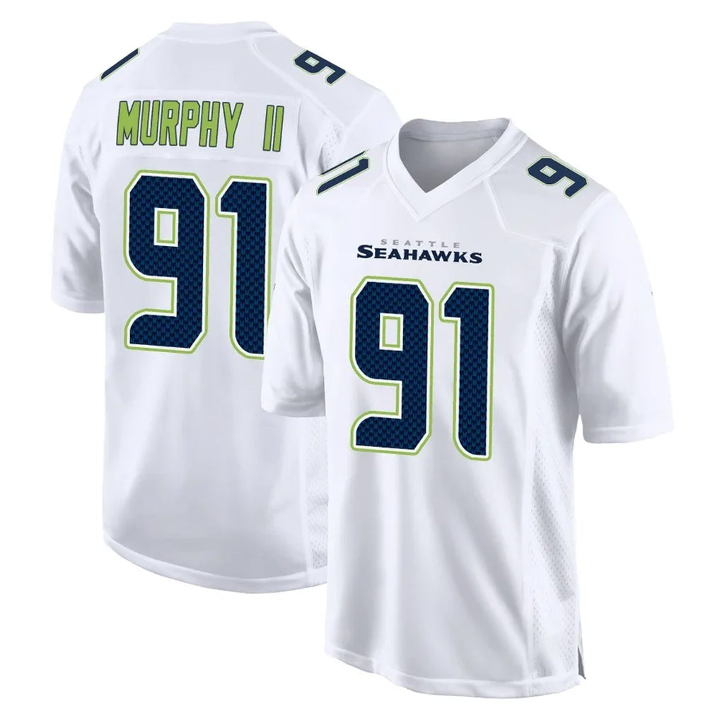 Kieara S.Seahawks #91 Byron Murphy II Player White Tundra Fashion Home Game Stitched Jerseys