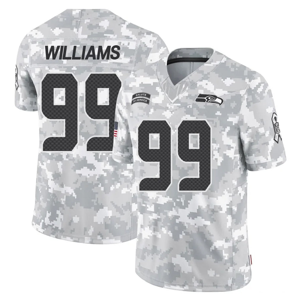 Kieara S.Seahawks #99 Leonard Williams Player Arctic Camo Limited Salute To Service Home Game Stitched Jerseys