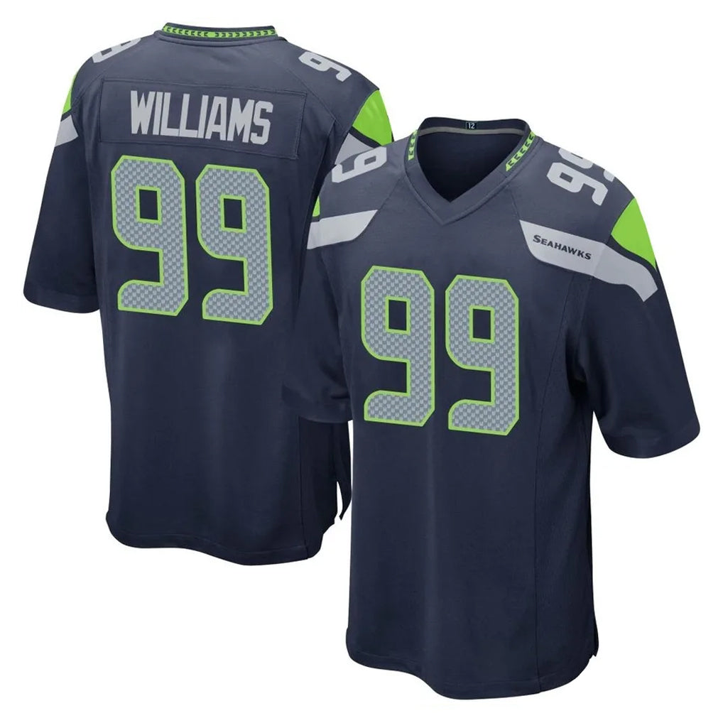 Kieara S.Seahawks #99 Leonard Williams Player Navy Home Game Stitched Jerseys