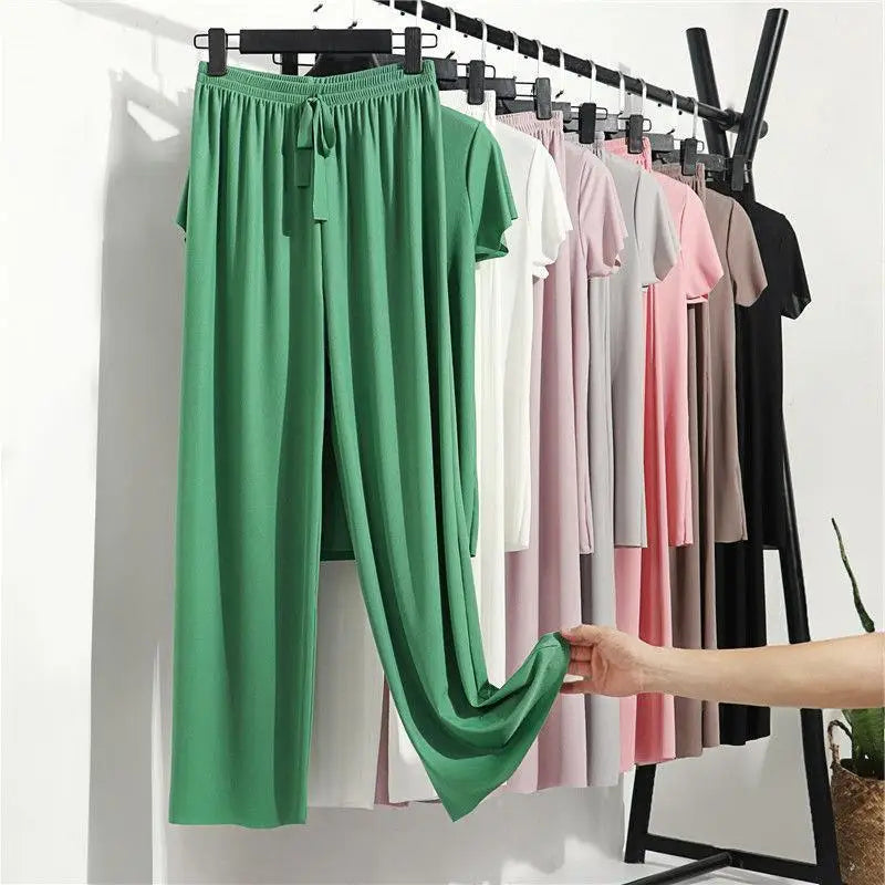 Women's Home Clothes Suit Of Lady House Summer Living Room Wear Autumn Loose Homewear Pants Two Piece Set For Women Cute Pajamas