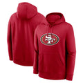 Kieara SF.49ers Red LOGO Pullover Hoodies Home Game Blank Player Stitched Jerseys