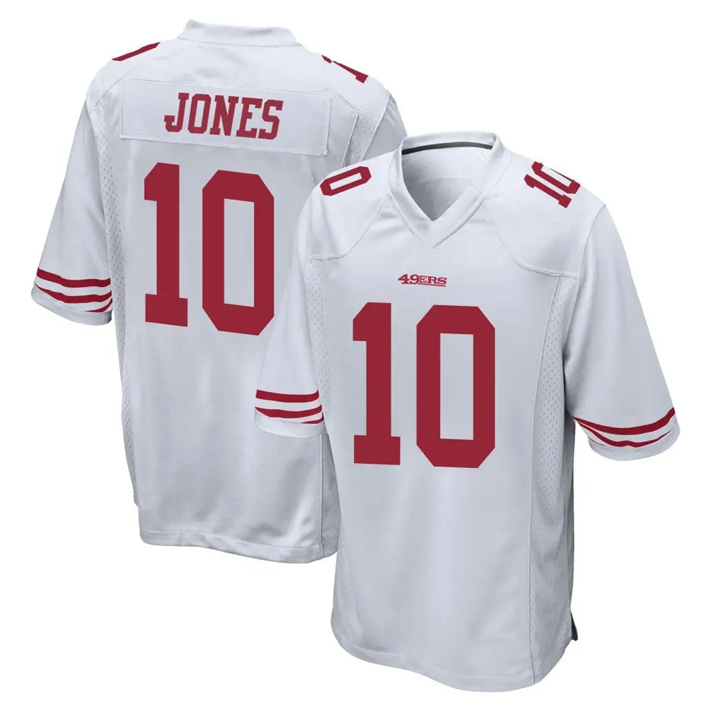 Kieara SF.49ers #10 Mac Jones Player White Home Game Stitched Jerseys