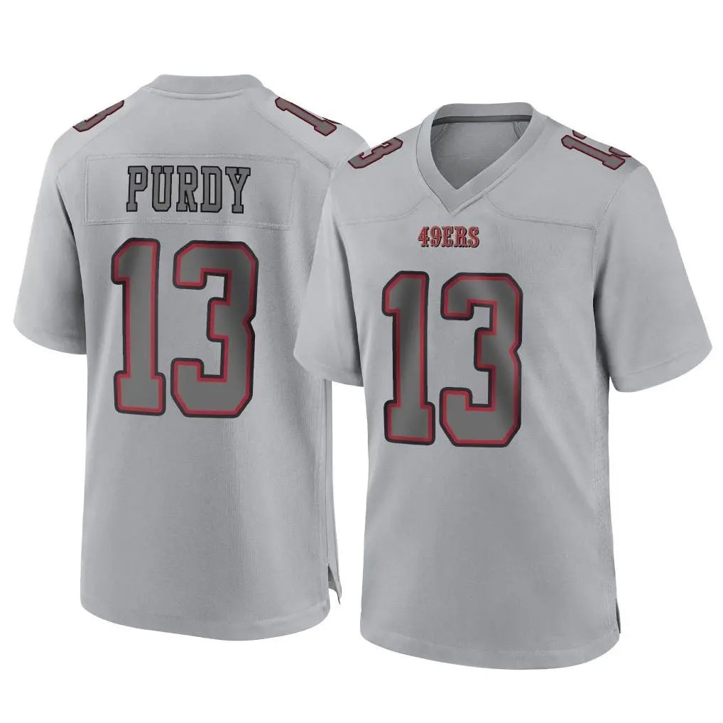 Kieara SF.49ers #13 Brock Purdy Player Gray Atmosphere Fashion Home Game Stitched Jerseys