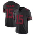 Kieara SF.49ers #15 De'Zhaun Stribling Player Black Alternate Limited Vapor Untouchable Home Game Stitched Jerseys
