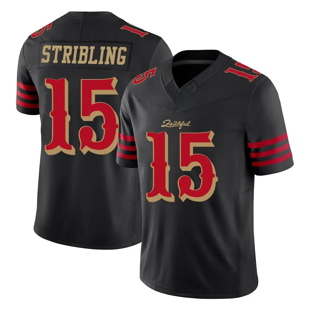 Kieara SF.49ers #15 De'Zhaun Stribling Player Black Limited Rivalries Collection Home Game Stitched Jerseys