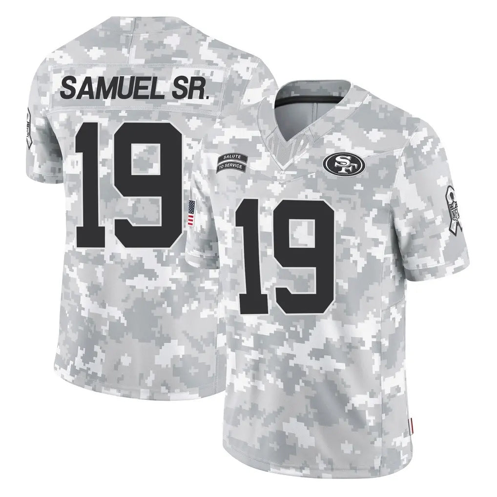 Kieara SF.49ers #19 Deebo Samuel Sr. Player Arctic Camo Limited Salute To Service Home Game Stitched Jerseys