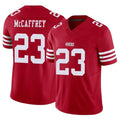 Kieara SF.49ers #23 Christian McCaffrey Player Red Limited Vapor F.U.S.E. Home Game Stitched Jerseys