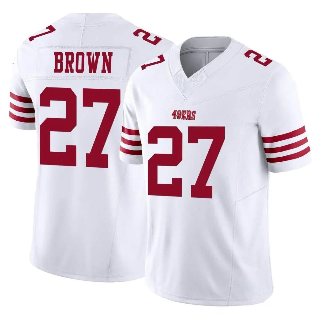 Kieara SF.49ers #27 Ji'Ayir Brown Player White Limited Vapor F.U.S.E. Home Game Stitched Jerseys