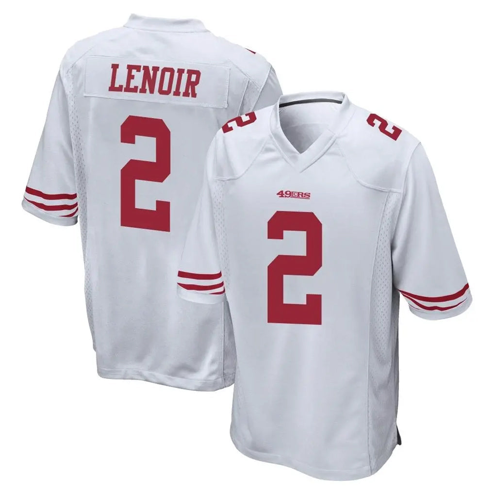 Kieara SF.49ers #2 Deommodore Lenoir Player White Home Game Stitched Jerseys