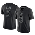 Kieara SF.49ers #3 Christian Kirk Player Black Limited Reflective Home Game Stitched Jerseys
