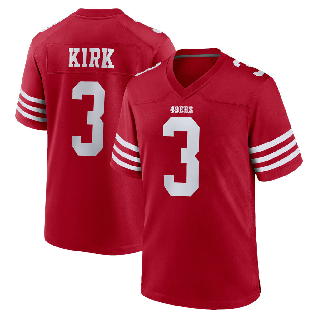 Kieara SF.49ers #3 Christian Kirk Player Red Game Home Stitched Jerseys