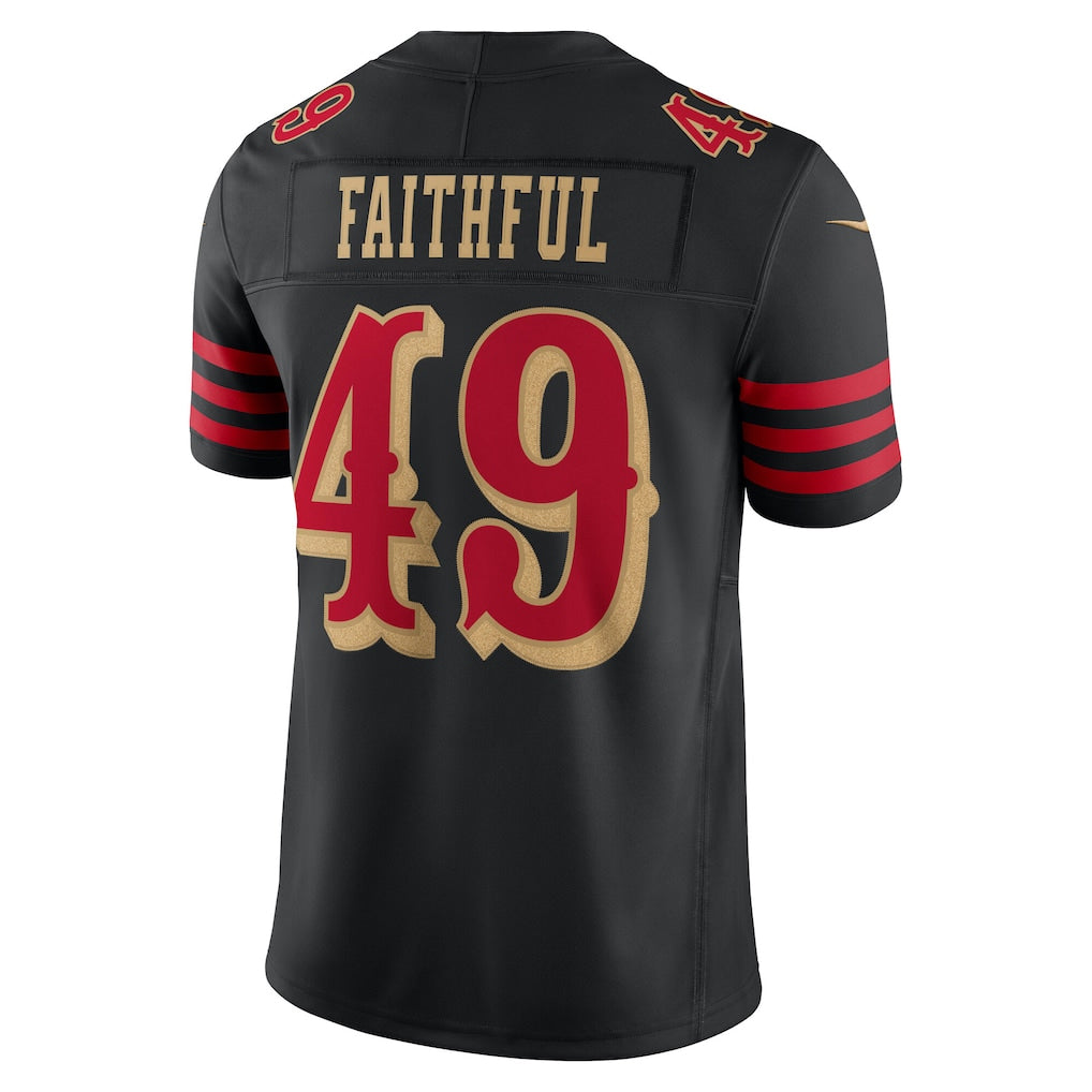 Kieara SF.49ers #49 The Faithful Player Black Rivalries Collection Limited Stitched Jerseys