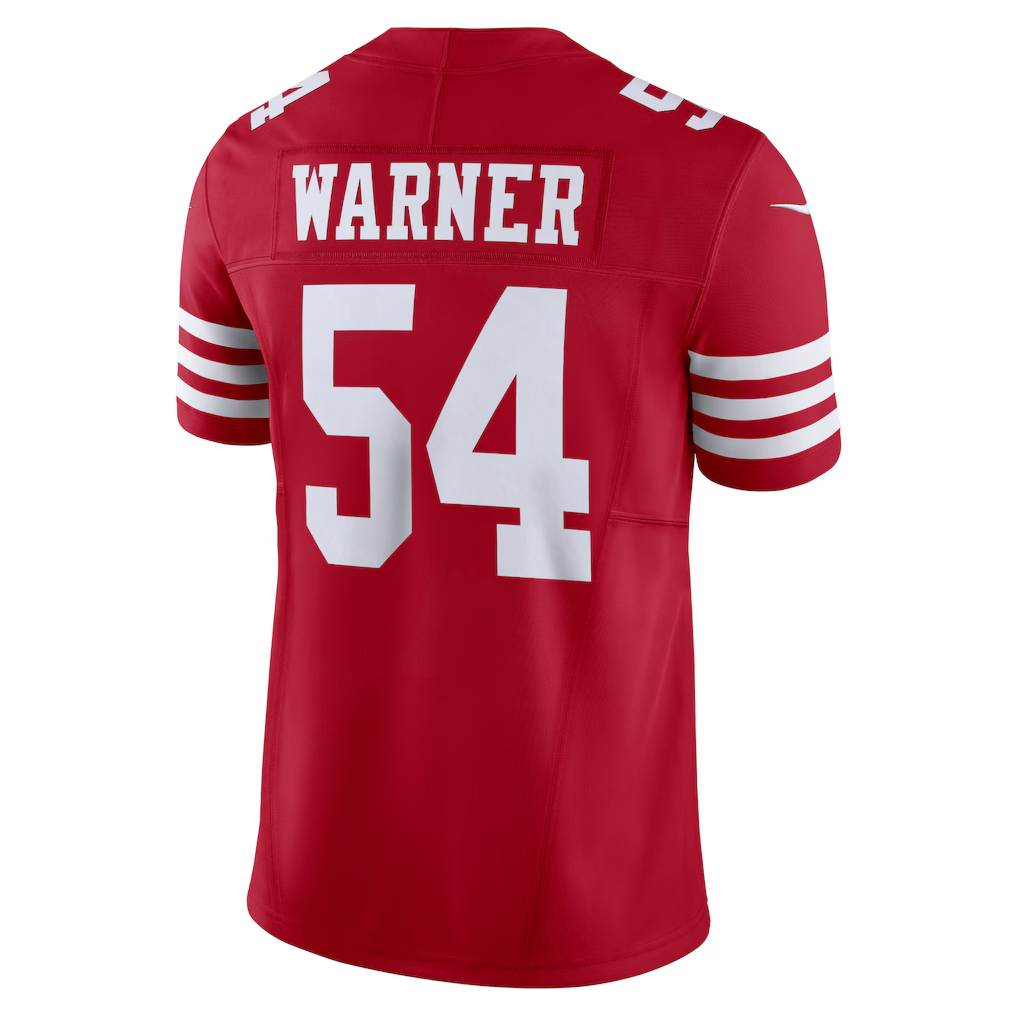 Kieara SF.49ers #54 Fred Warner Scarlet Vapor F.U.S.E. Limited Stitched Jerseys
