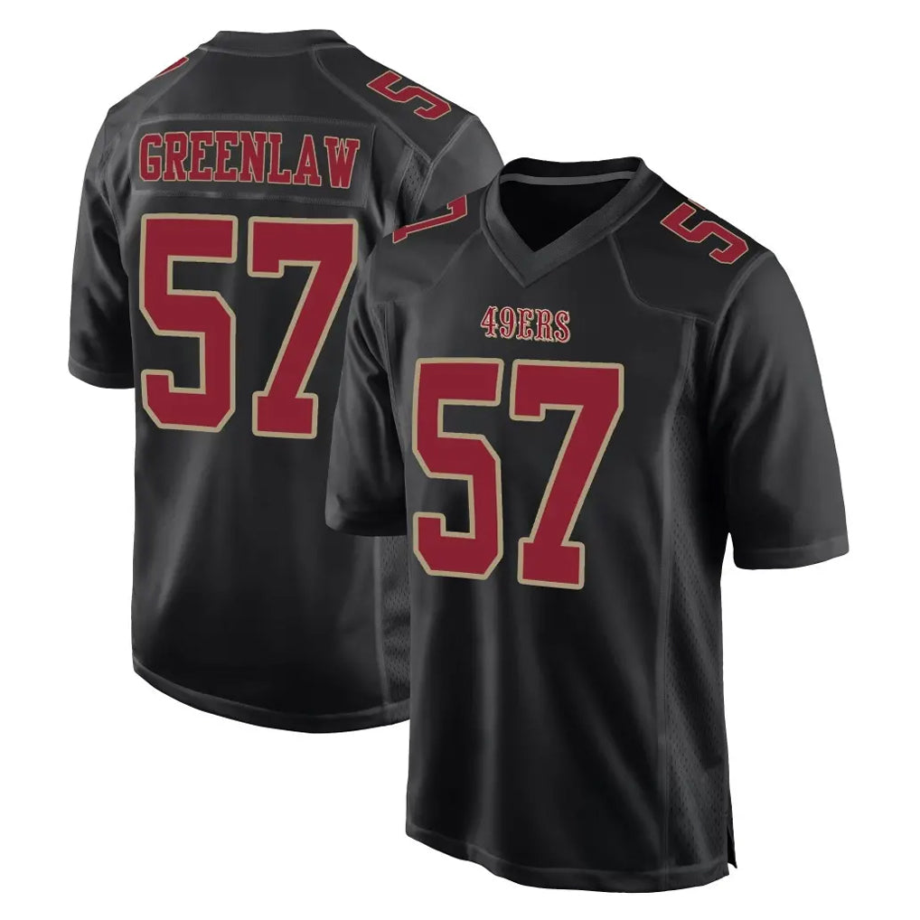 Kieara SF.49ers #57 Dre Greenlaw Player Black Fashion Home Game Stitched Jerseys