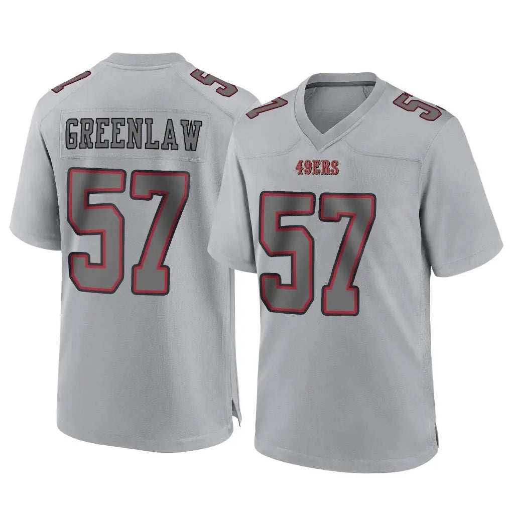 Kieara SF.49ers #57 Dre Greenlaw Player Gray Atmosphere Fashion Home Game Stitched Jerseys