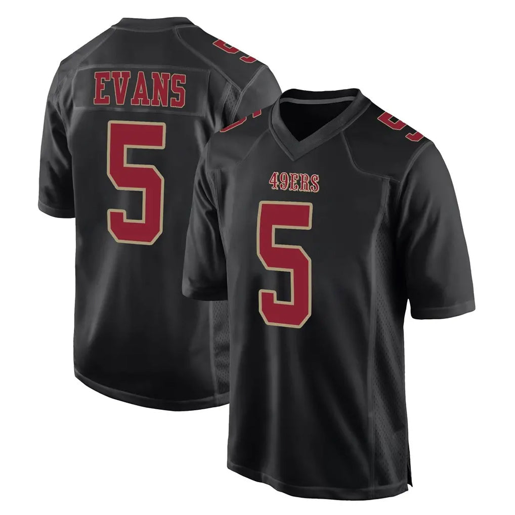 Kieara SF.49ers #5 Mike Evans Player Black Fashion Home Game Stitched Jerseys