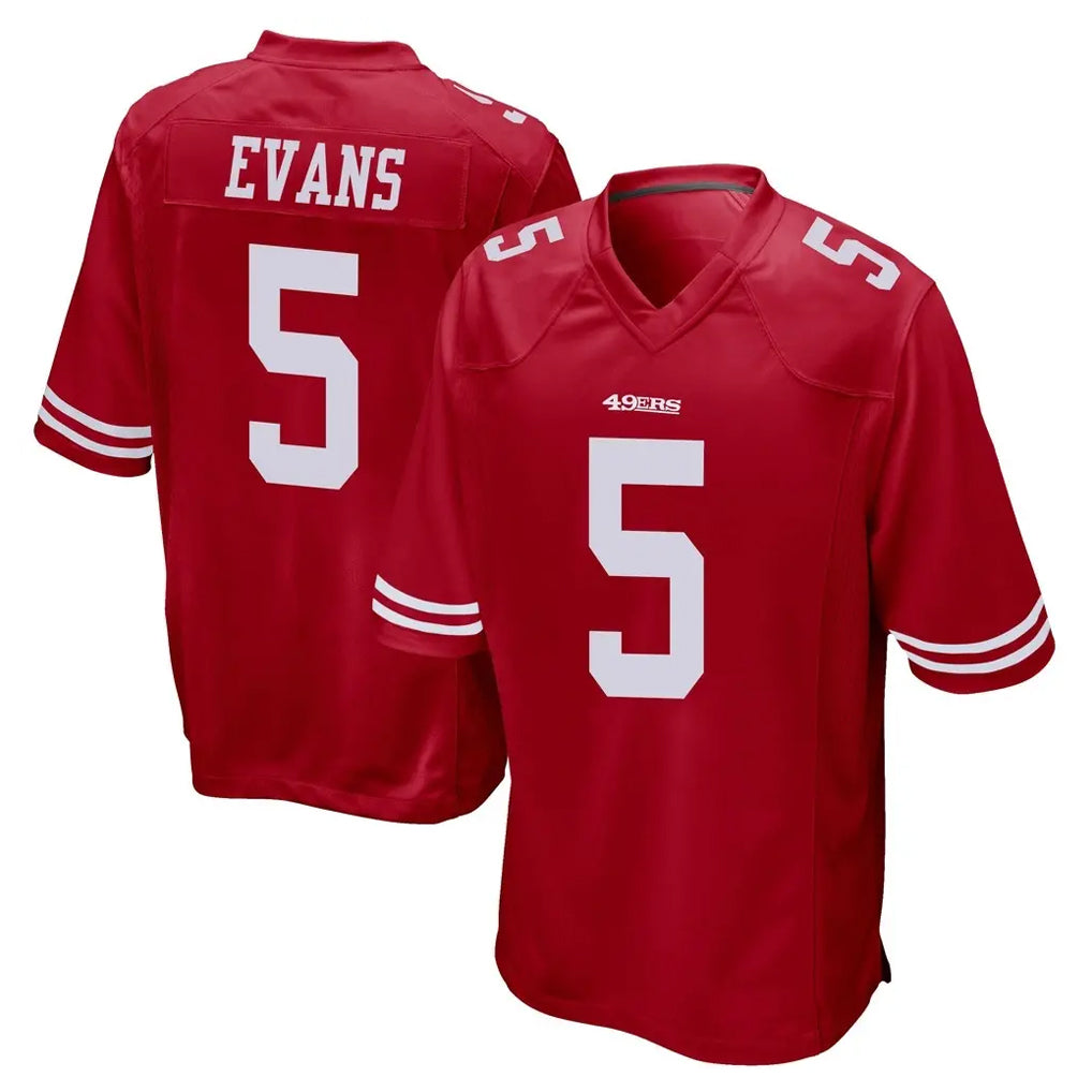 Kieara SF.49ers #5 Mike Evans Player Red Home Game Stitched Jerseys