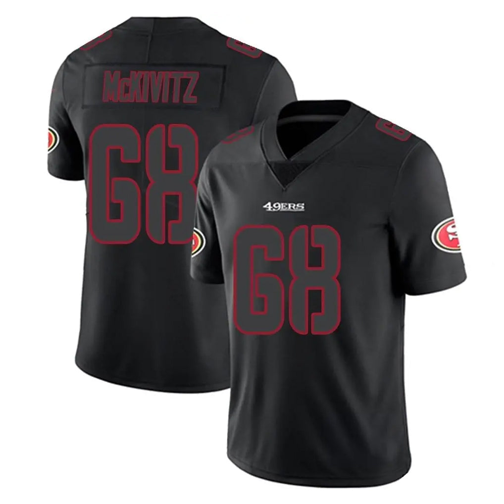 Kieara SF.49ers #68 Colton McKivitz Player Black Impact Limited Home Game Stitched Jerseys