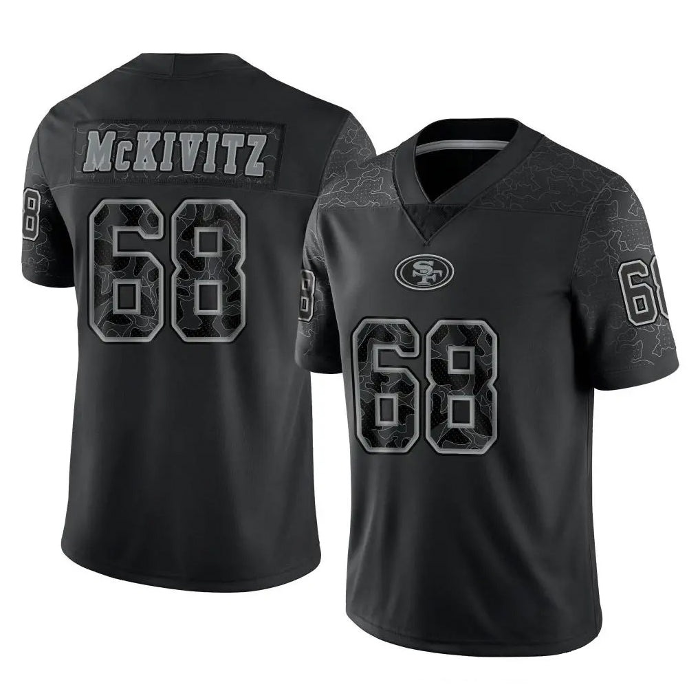 Kieara SF.49ers #68 Colton McKivitz Player Black Limited Reflective Home Game Stitched Jerseys