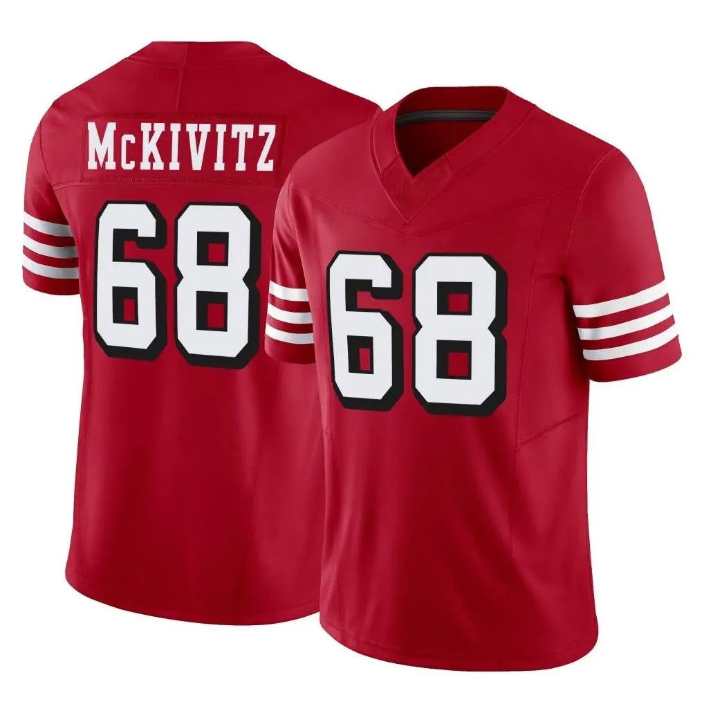 Kieara SF.49ers #68 Colton McKivitz Player Red Limited Alternate Vapor F.U.S.E. Home Game Stitched Jerseys