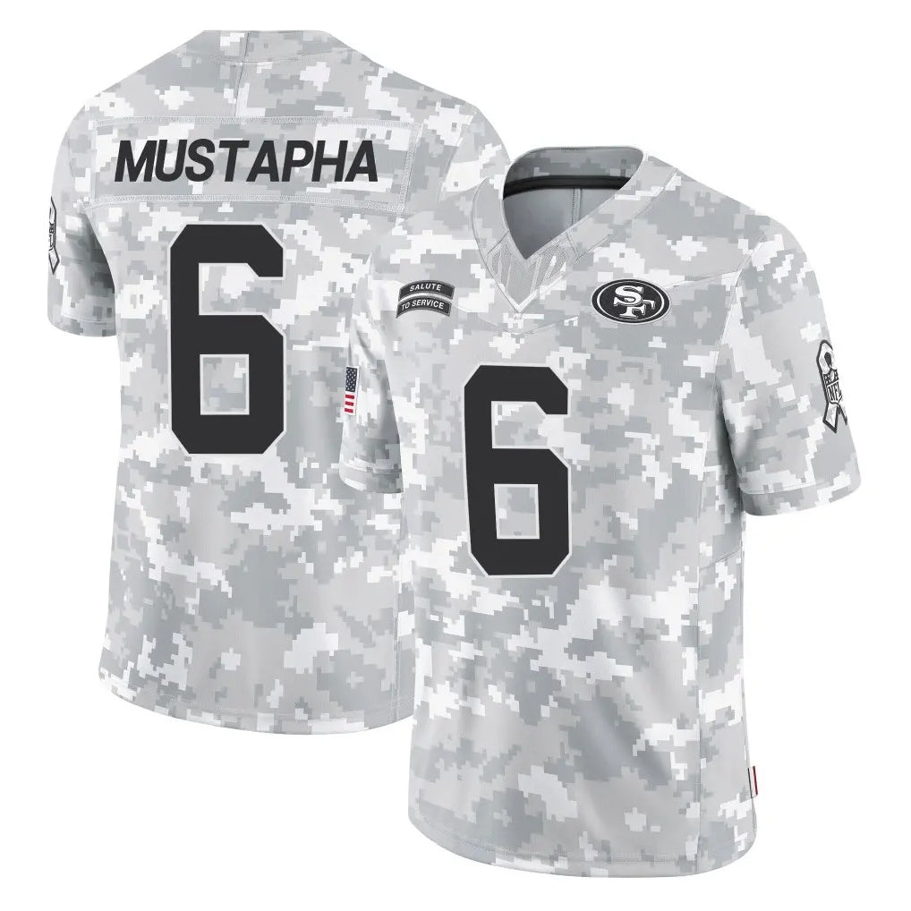 Kieara SF.49ers #6 Malik Mustapha Player Arctic Camo Limited Salute To Service Home Game Stitched Jerseys