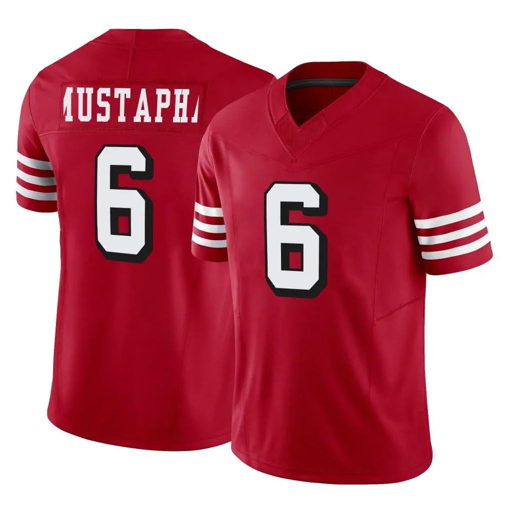 Kieara SF.49ers #6 Malik Mustapha Player Red Limited Alternate Vapor F.U.S.E. Home Game Stitched Jerseys
