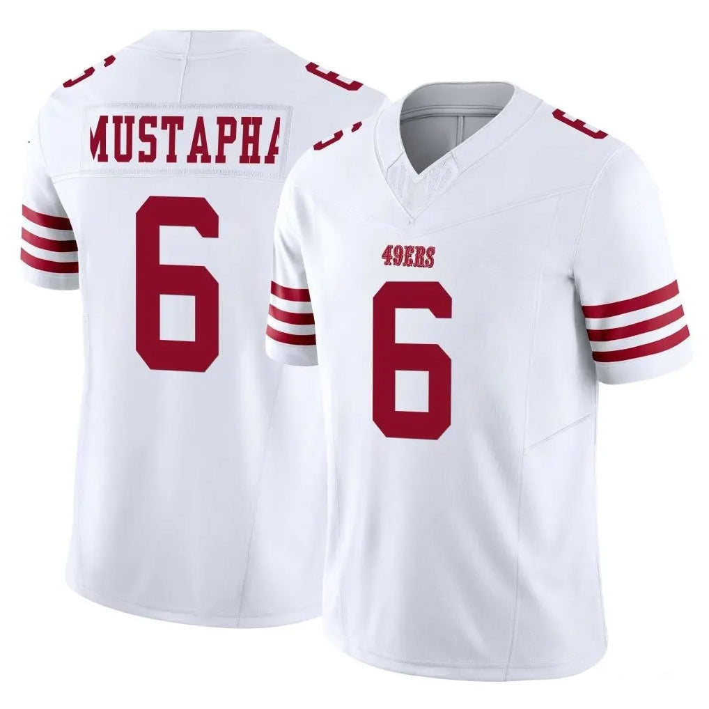 Kieara SF.49ers #6 Malik Mustapha Player White Limited Vapor F.U.S.E. Home Game Stitched Jerseys