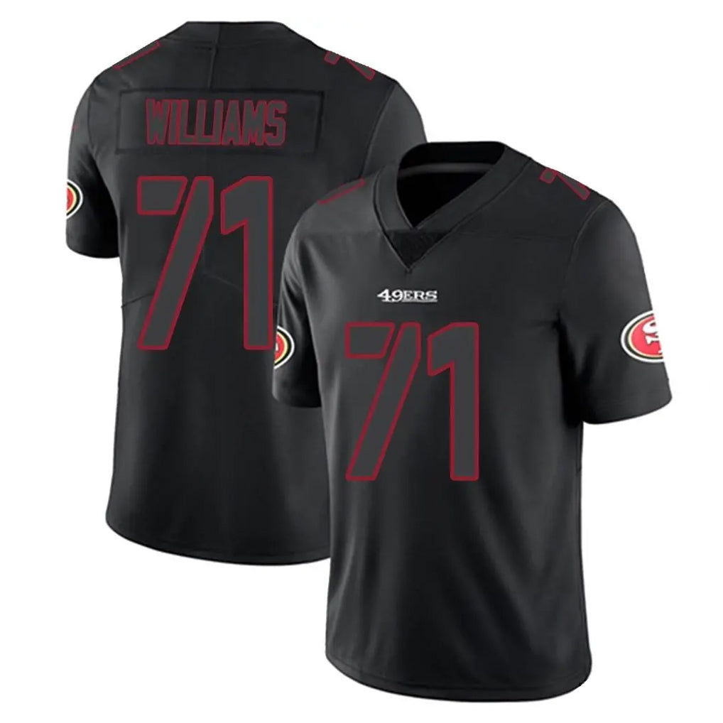 Kieara SF.49ers #71 Trent Williams Player Black Impact Limited Home Game Stitched Jerseys