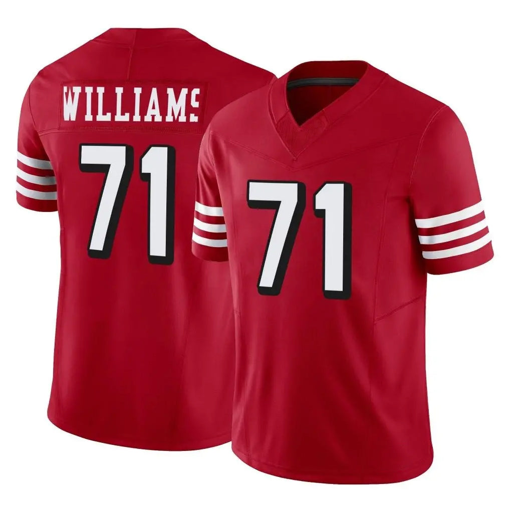 Kieara SF.49ers #71 Trent Williams Player Red Limited Alternate Vapor F.U.S.E. Home Game Stitched Jerseys