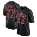 Kieara SF.49ers #77 Dominick Puni Player Black Fashion Home Game Stitched Jerseys