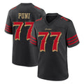 Kieara SF.49ers #77 Dominick Puni Player Black Rivalries Collection Home Game Stitched Jerseys