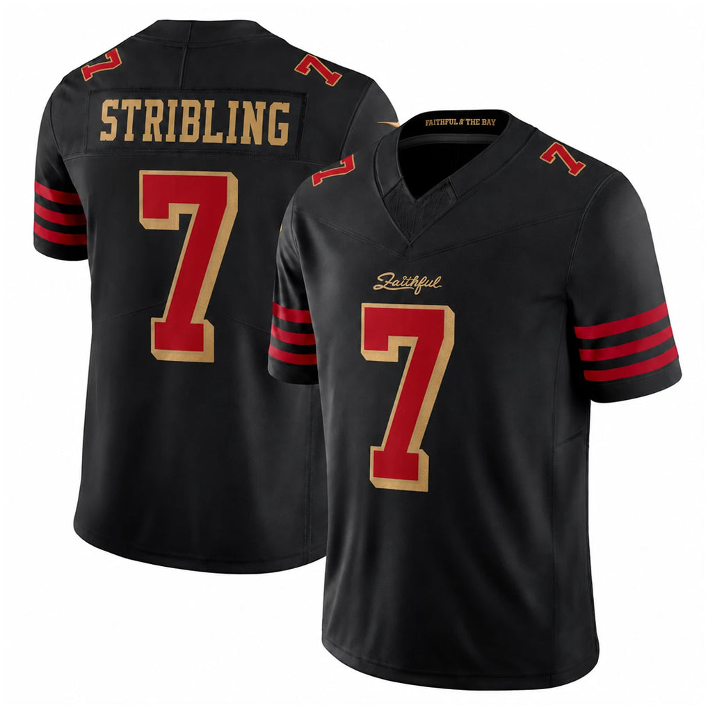 Kieara SF.49ers #7 De'Zhaun Stribling Player Black Limited Rivalries Collection Home Game Stitched Jerseys