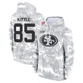 Kieara SF.49ers #85 George Kittle Player Arctic Camo Salute to Service Hoodies Stitched Jerseys