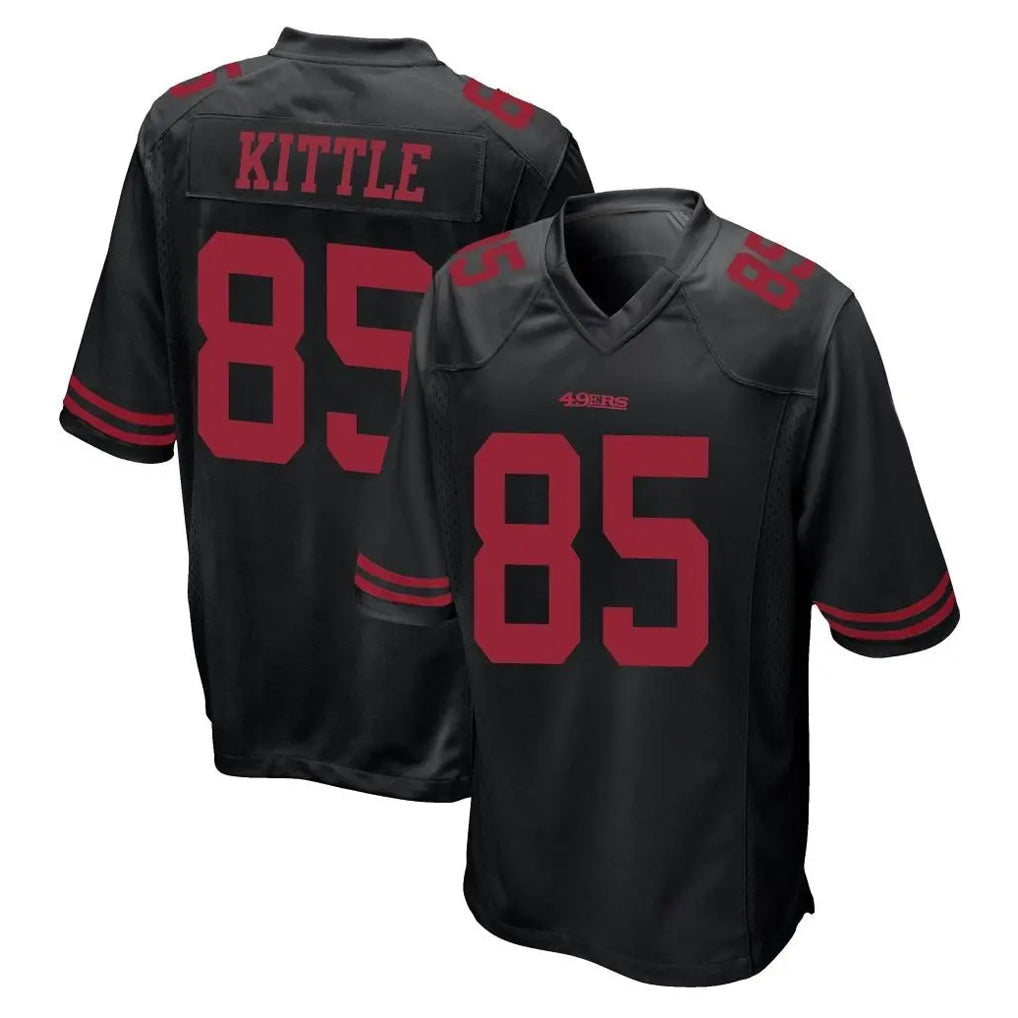 Kieara SF.49ers #85 George Kittle Player Black Alternate Home Game Stitched Jerseys