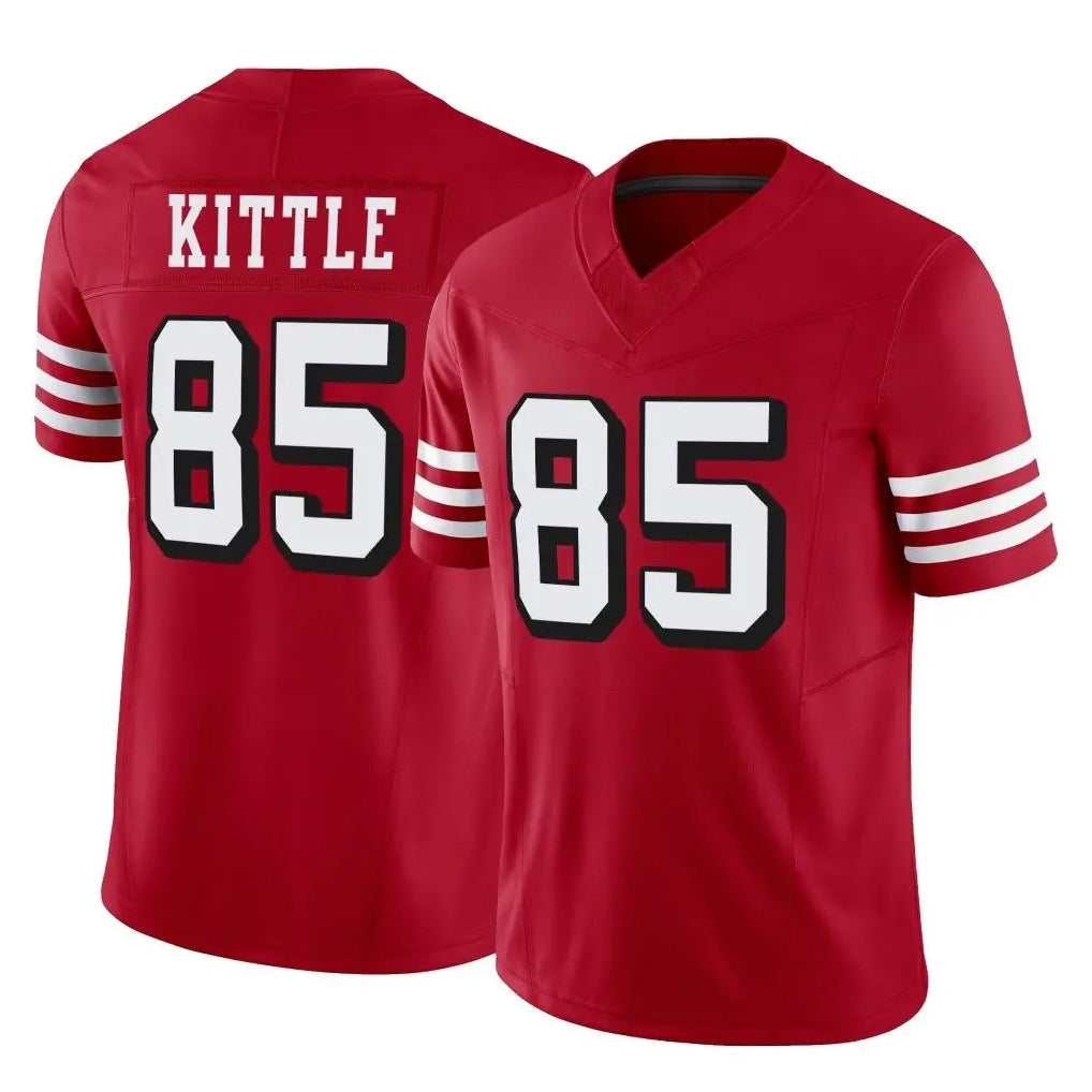 Kieara SF.49ers #85 George Kittle Player Red Limited Alternate Vapor F.U.S.E. Home Game Stitched Jerseys