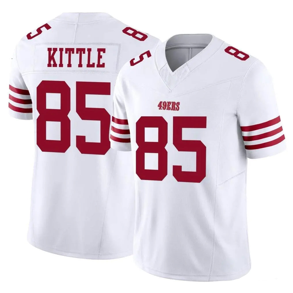 Kieara SF.49ers #85 George Kittle Player White Limited Vapor F.U.S.E. Home Game Stitched Jerseys