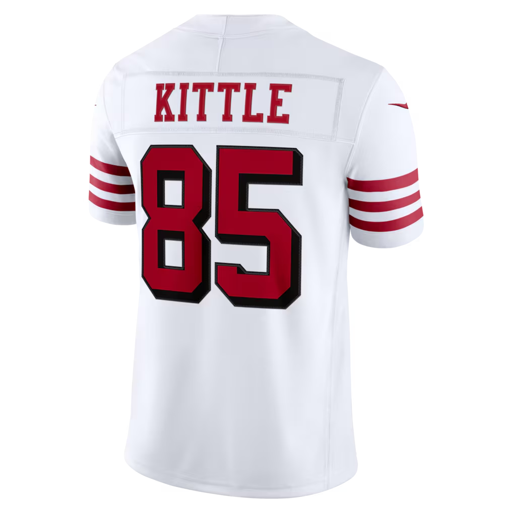 Kieara SF.49ers #85 George Kittle White Alternate Vapor F.U.S.E. Stitched Limited Jerseys