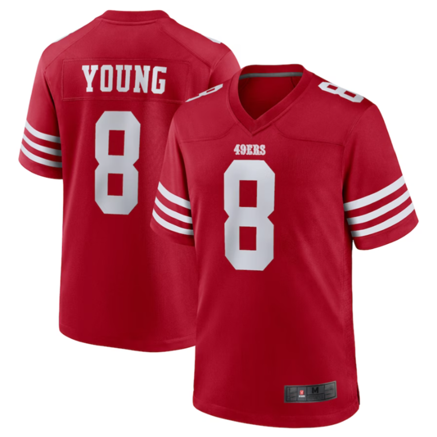 Kieara SF.49ers #8 Steve Young Scarlet Retired Player Game American Stitched Jersey