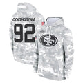 Kieara SF.49ers #92 Osa Odighizuwa Player Arctic Camo Limited Salute to Service Pullover Hoodies Game Stitched Jerseys
