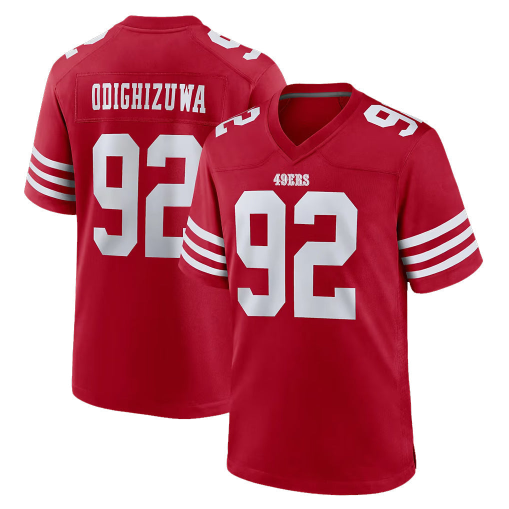 Kieara SF.49ers #92 Osa Odighizuwa Player Red Game Home Stitched Jerseys