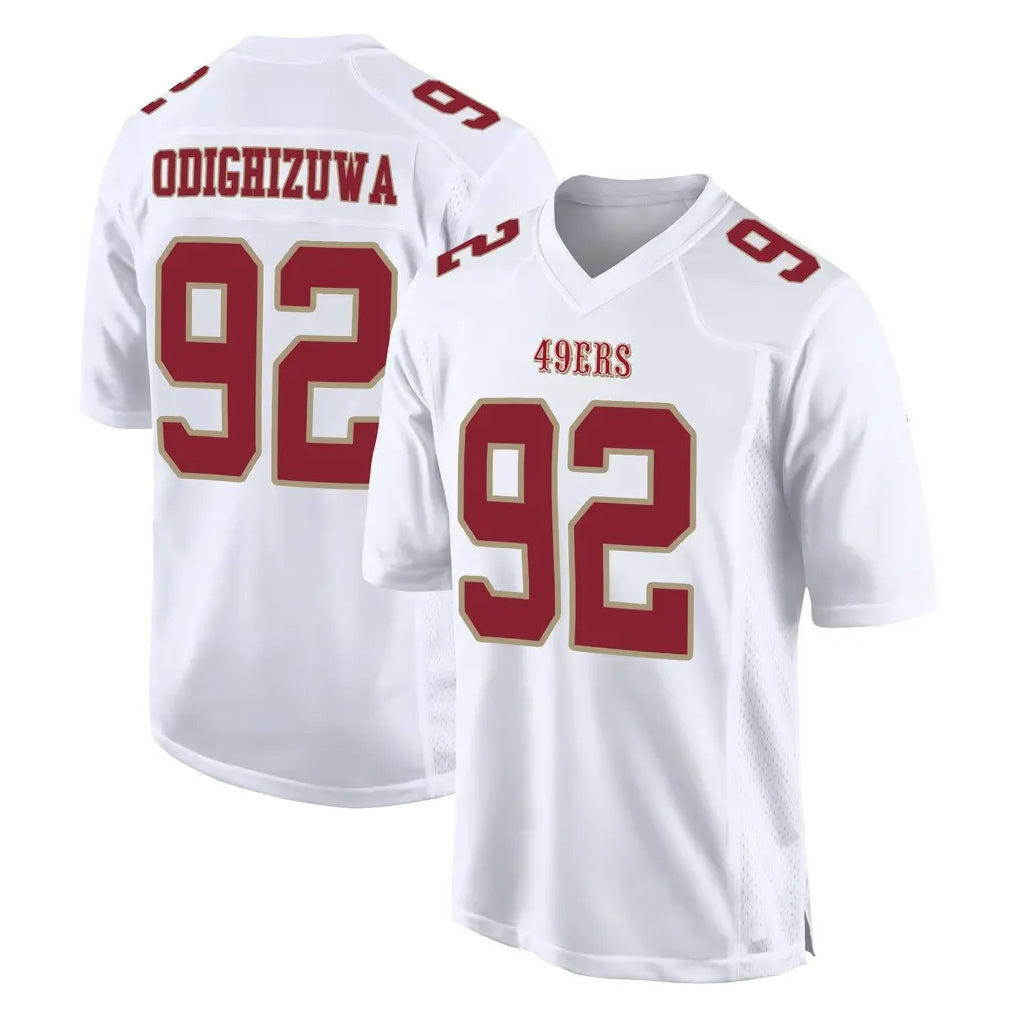Kieara SF.49ers #92 Osa Odighizuwa Player White Fashion Home Game Stitched Jerseys