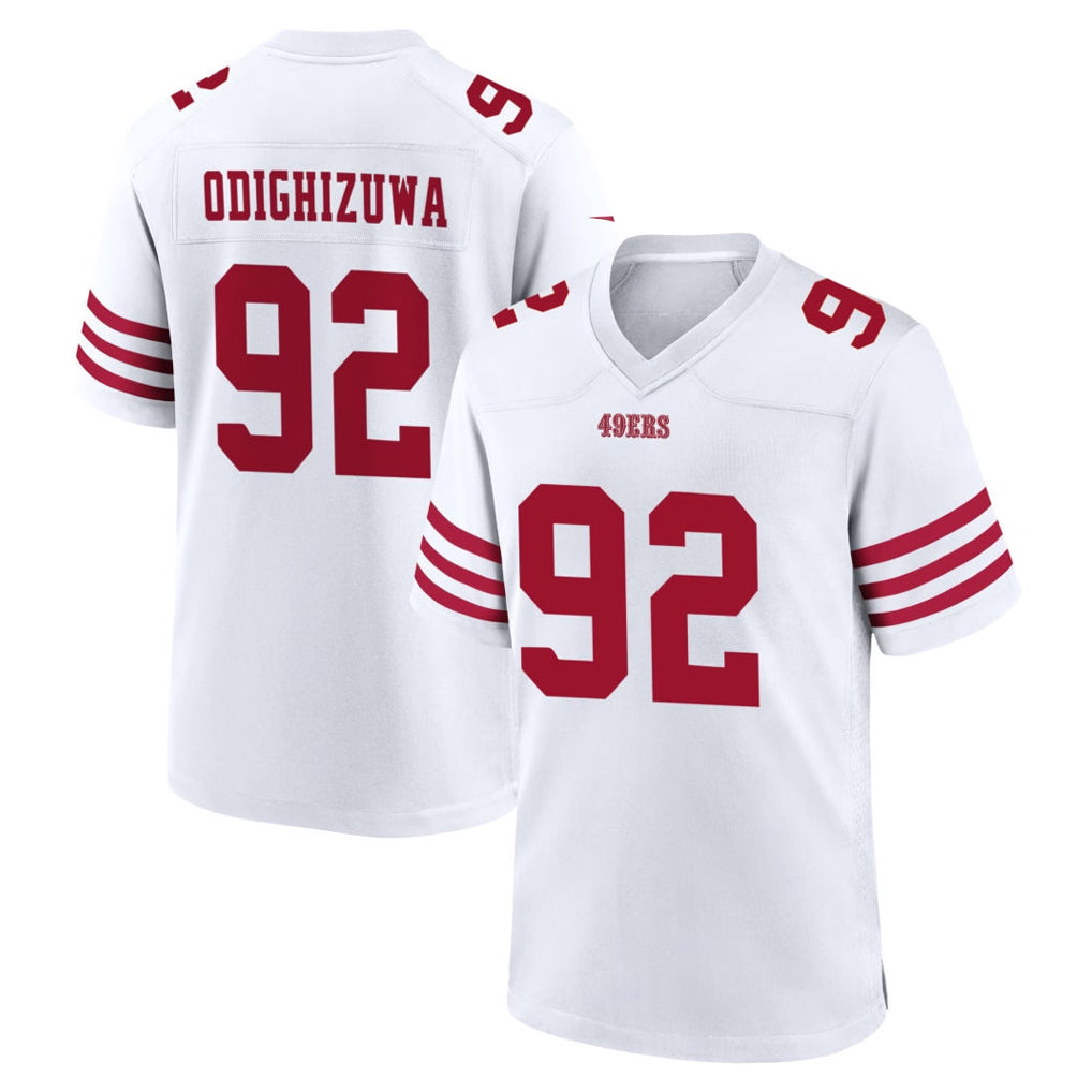 Kieara SF.49ers #92 Osa Odighizuwa Player White Game Home Stitched Jerseys
