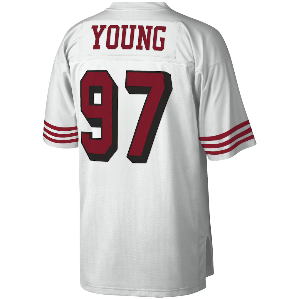 Kieara SF.49ers #97 Bryant Young Mitchell & Ness White Legacy Replica Stitched Puhic Jersey