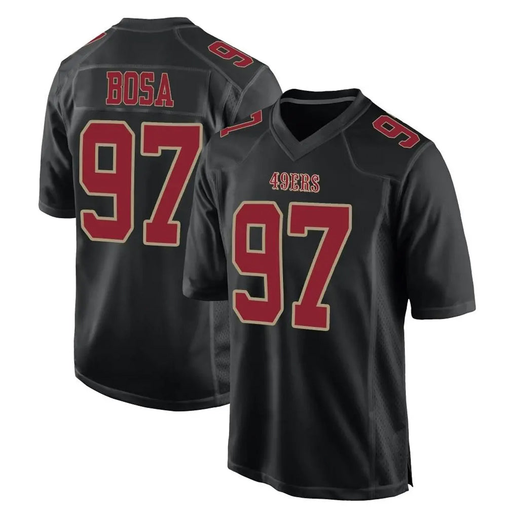 Kieara SF.49ers #97 Nick Bosa Player Black Fashion Home Game Stitched Jerseys