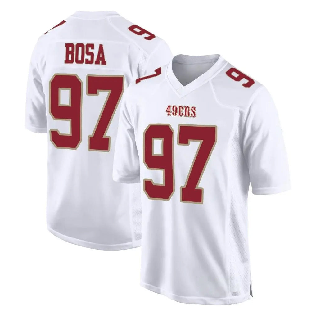 Kieara SF.49ers #97 Nick Bosa Player White Fashion Home Game Stitched Jerseys